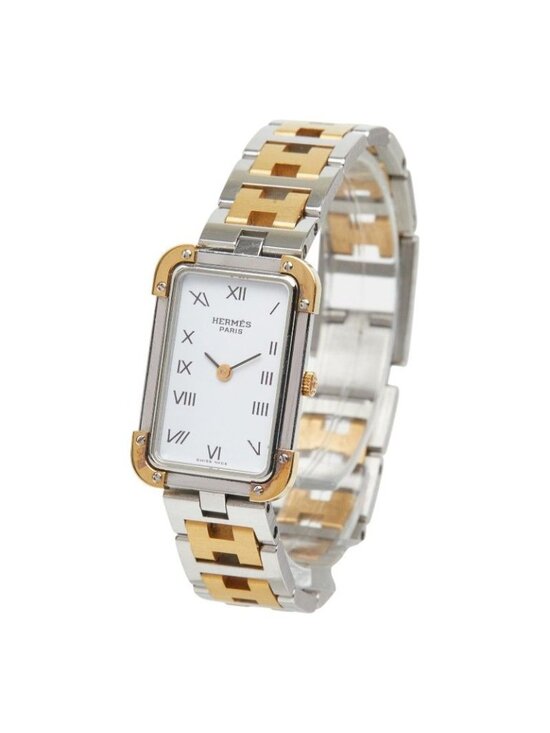 Hermes Croajour Watch White Silver Gold Stainless Steel Plated main image 9
